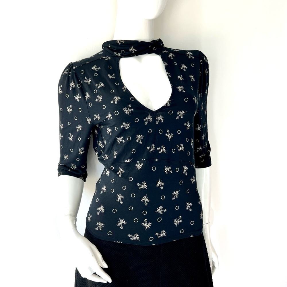 Free People Flower Print Top Blouse Size M